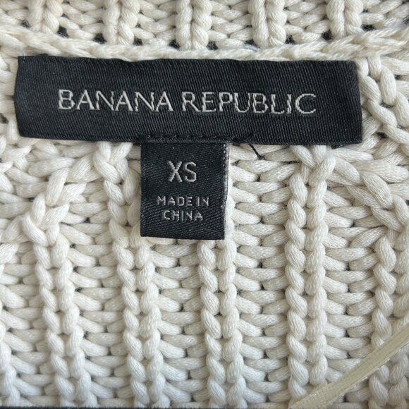 Banana Republic Cream Ivory Beige Chunky Knit Cropped Crewneck Sweater Size XS - Picture 5 of 8